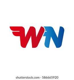 Aerodynamic initials letter W combination logo
