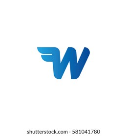 Aerodynamic initials letter W logo. Vector graphic design template elements for your company.