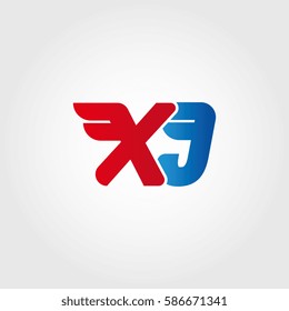Aerodynamic initials letter X combination logo