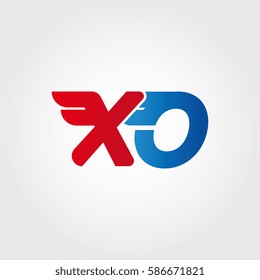 Aerodynamic initials letter X combination logo