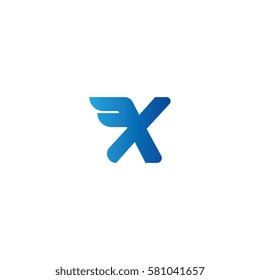 Aerodynamic initials letter X logo. Vector graphic design template elements for your company.