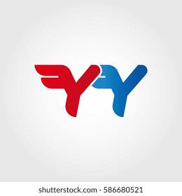 Aerodynamic initials letter Y combination logo