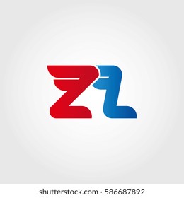 Aerodynamic initials letter Z combination logo