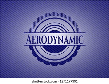 Aerodynamic jean or denim emblem or badge background