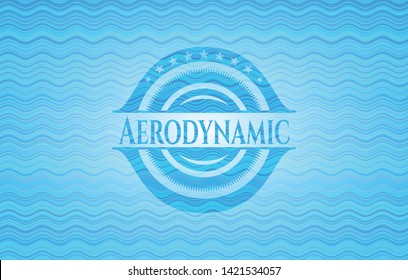 Aerodynamic water representation emblem background. Vector Illustration. Detailed.