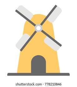 
An aerogenerator, wind power flat icon

