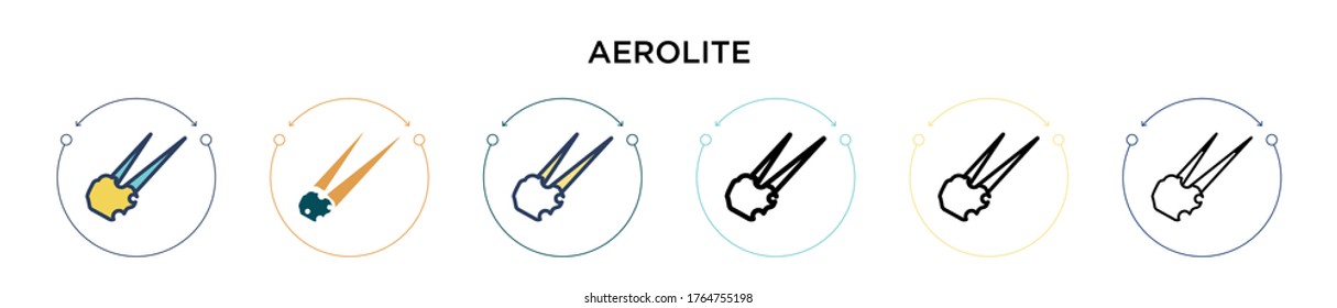 Aerolite icon in filled, thin line, outline and stroke style. Vector illustration of two colored and black aerolite vector icons designs can be used for mobile, ui, web