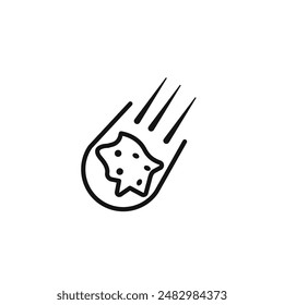 símbolo del logotipo del icono de aerolita contorno del Vector