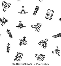 aeronautical engineer aircraft vector seamless pattern thin line illustration