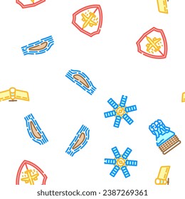 aeronautical engineer aviation vector seamless pattern thin line illustration