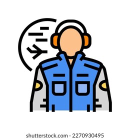 aeronautical engineer worker color icon vector. aeronautical engineer worker sign. isolated symbol illustration