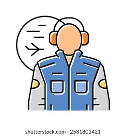 aeronautical engineer worker color icon vector. aeronautical engineer worker sign. isolated symbol illustration