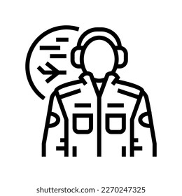 aeronautical engineer worker line icon vector. aeronautical engineer worker sign. isolated contour symbol black illustration