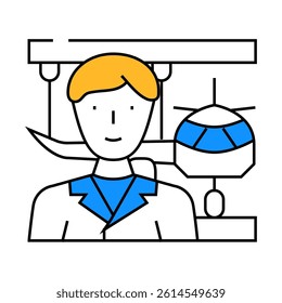 aeronautical engineer worker line icon vector. aeronautical engineer worker sign. isolated symbol illustration