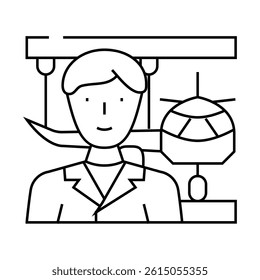 aeronautical engineer worker line icon vector. aeronautical engineer worker sign. isolated contour symbol black illustration