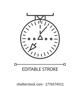 Aeronautical Navigational Radar Pixel Perfect Linear Icon. Navigation Thin Line Customizable Illustration. Contour Symbol. Radio Frequency Scanner Vector Isolated Outline Drawing. Editable Stroke