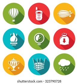 Aeronautics icons set. Vector Illustration. 