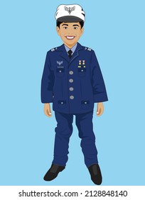 Aeronautics officer boy using an uniform