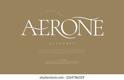 Aerone typography beauty fashion elegant minimalist serif italic fonts decorative wedding vintage retro logos. Minimal luxury font alphabet logo. Vector illustration