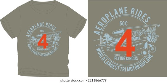 AEROPLAN BEACH t shirt graphic design vector illustration \