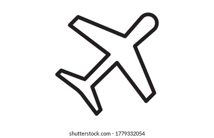 Aeroplan icon vector illustration. Airplane flight travel symbol. Flat plane view of a flying aircraft vector illustration.