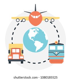 
Aeroplan, truck and train different means of logistic network
