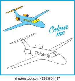 Aeroplance vector colouring book for kids