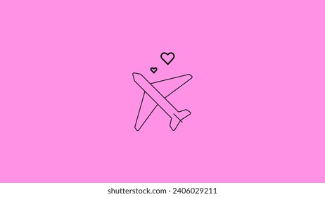 aeroplane, airplane minimalistic traveling wallpaper. love wallpaper vector illustration