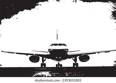 aeroplane black grungy texture vector illustration, black and white texture for background