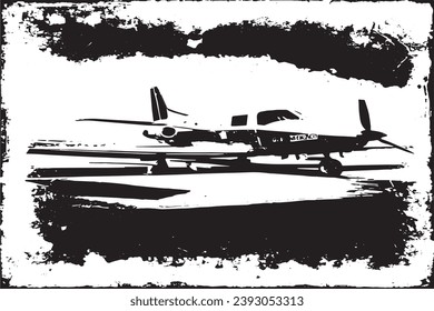 aeroplane black grungy texture vector illustration, black and white texture for background