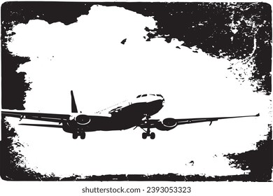 aeroplane black grungy texture vector illustration, black and white texture for background