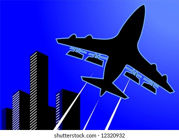 aeroplane in blue background	