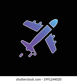 Aeroplane blue gradient vector icon
