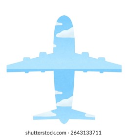 aeroplane filled with sky clouds travelling concept element