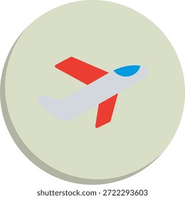 Icono de estilo de círculo plano de avión