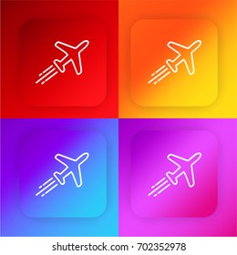Aeroplane four color gradient app icon set