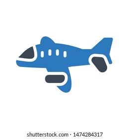 aeroplane glyph colour vector icon