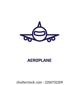 aeroplane icon from artificial intellegence and future technology collection. Thin linear aeroplane, plane, flight outline icon isolated on white background. Line vector aeroplane sign, symbol for web