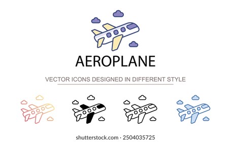 Aeroplane icon design with white background stock illustration