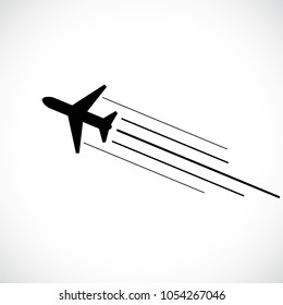 Aeroplane icon isolated on white background, vector illustration