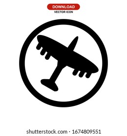 aeroplane icon or logo isolated sign symbol vector illustration - Collection of high quality black style vector icons
