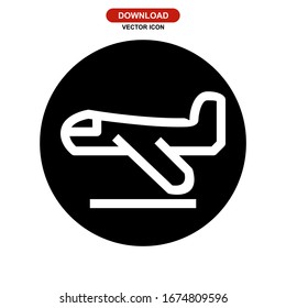 aeroplane icon or logo isolated sign symbol vector illustration - Collection of high quality black style vector icons
