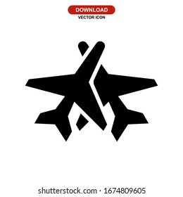 aeroplane icon or logo isolated sign symbol vector illustration - Collection of high quality black style vector icons
