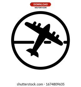 aeroplane icon or logo isolated sign symbol vector illustration - Collection of high quality black style vector icons
