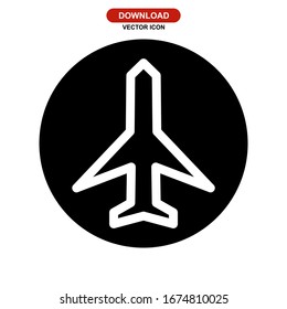 aeroplane icon or logo isolated sign symbol vector illustration - Collection of high quality black style vector icons
