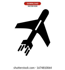 aeroplane icon or logo isolated sign symbol vector illustration - Collection of high quality black style vector icons
