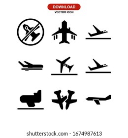 aeroplane icon or logo isolated sign symbol vector illustration - Collection of high quality black style vector icons
