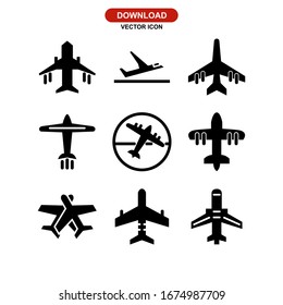 aeroplane icon or logo isolated sign symbol vector illustration - Collection of high quality black style vector icons
