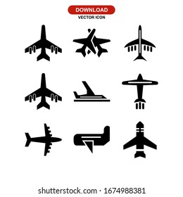 aeroplane icon or logo isolated sign symbol vector illustration - Collection of high quality black style vector icons
