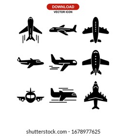 aeroplane icon or logo isolated sign symbol vector illustration - Collection of high quality black style vector icons
